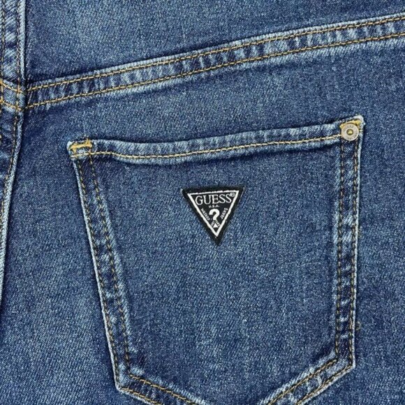 GUESS Vintage-Inspired Frayed Mom Denim Short 25 - Picture 10 of 10